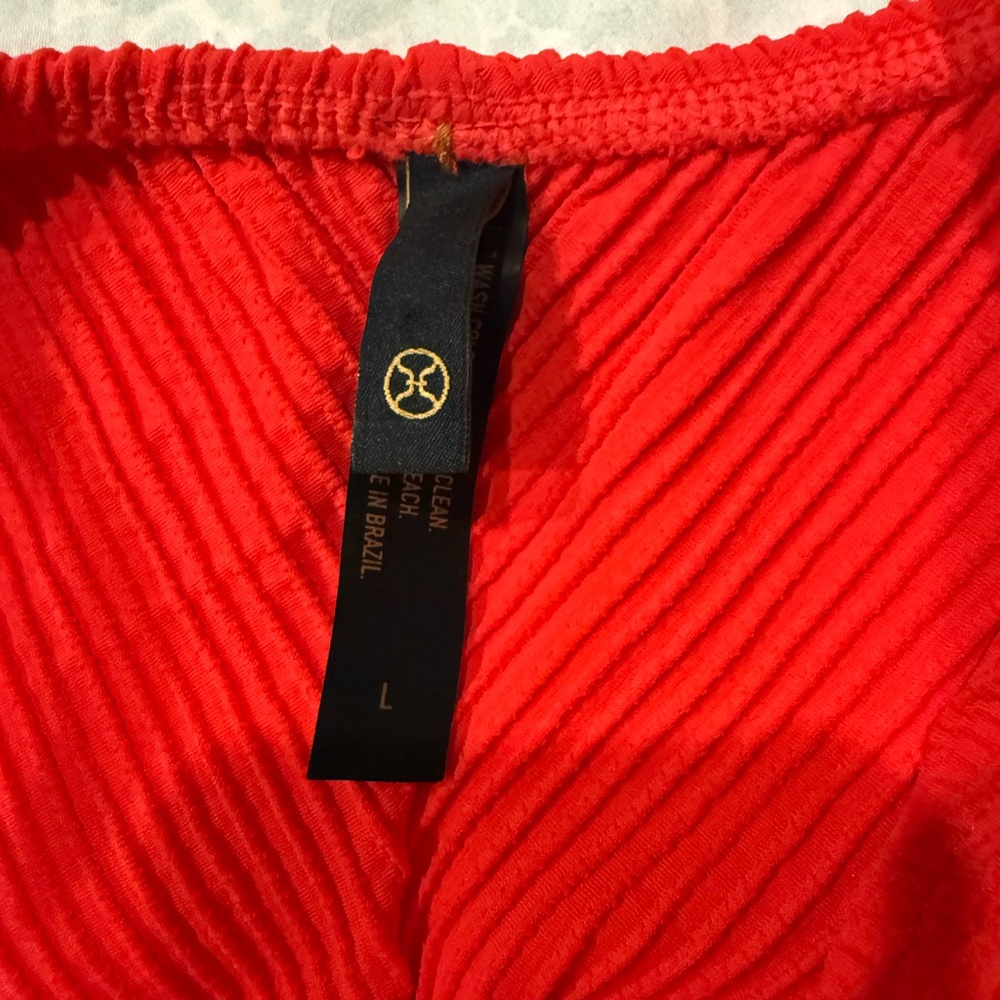 Vibrant Red Ribbed Bikini Bottom - Picture 3 of 3
